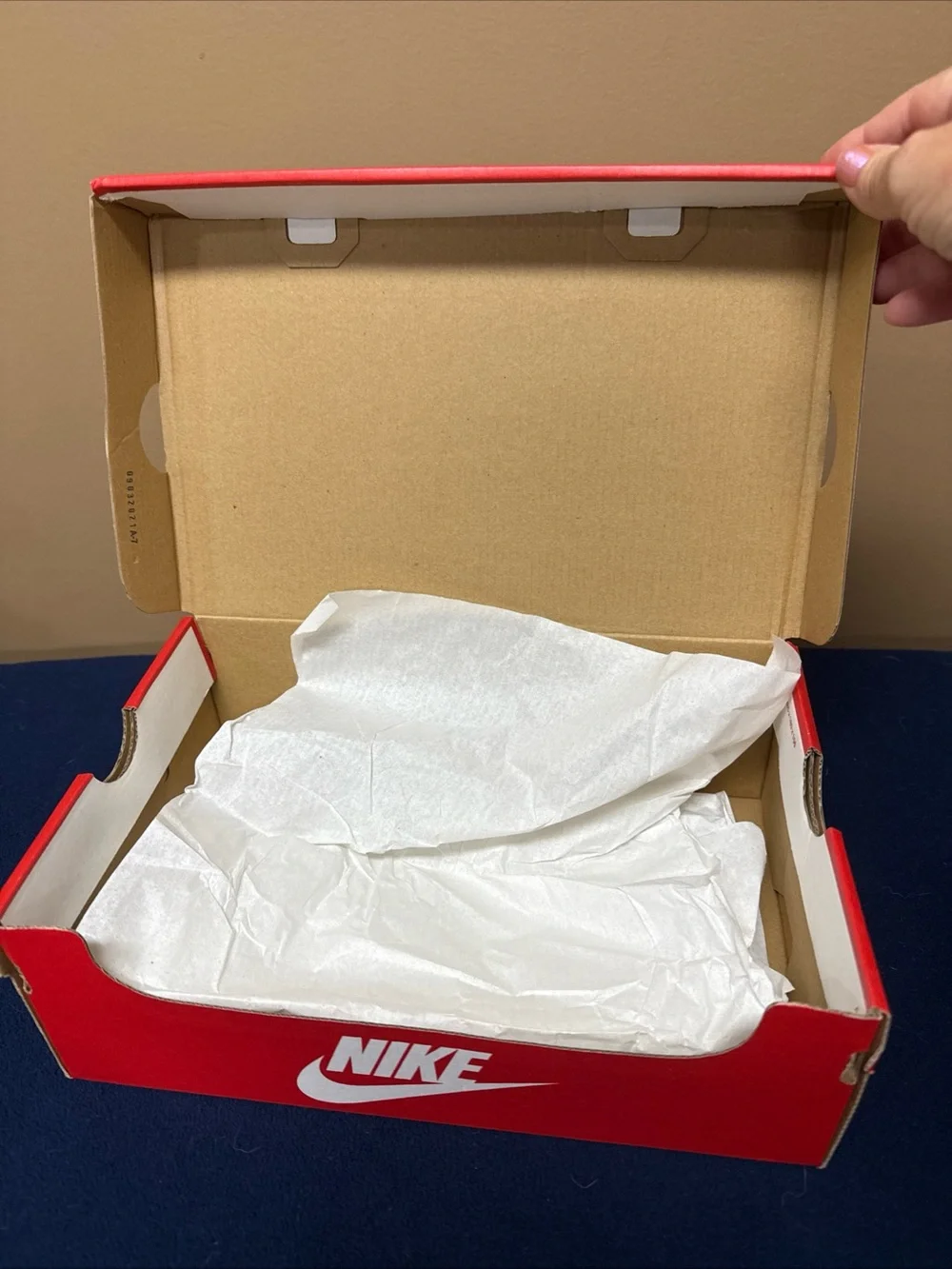 Nike Empty  Shoe Replacement Box 11.5 x 7.5”x 4”  Red White Swoosh Tissue